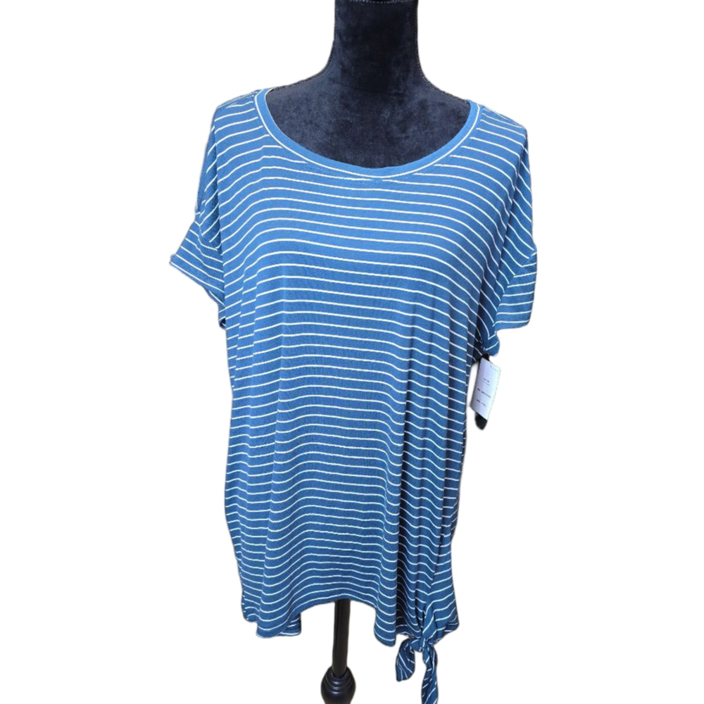 Champion Duo Dry 2.0 Blue Striped Moisture Wicking Top 2X NWT Plus Size